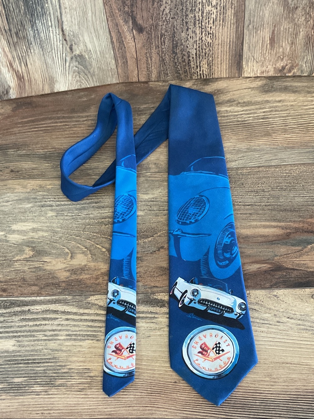 Ralph Marlin 1953 Chevrolet Corvette Print Necktie Tie